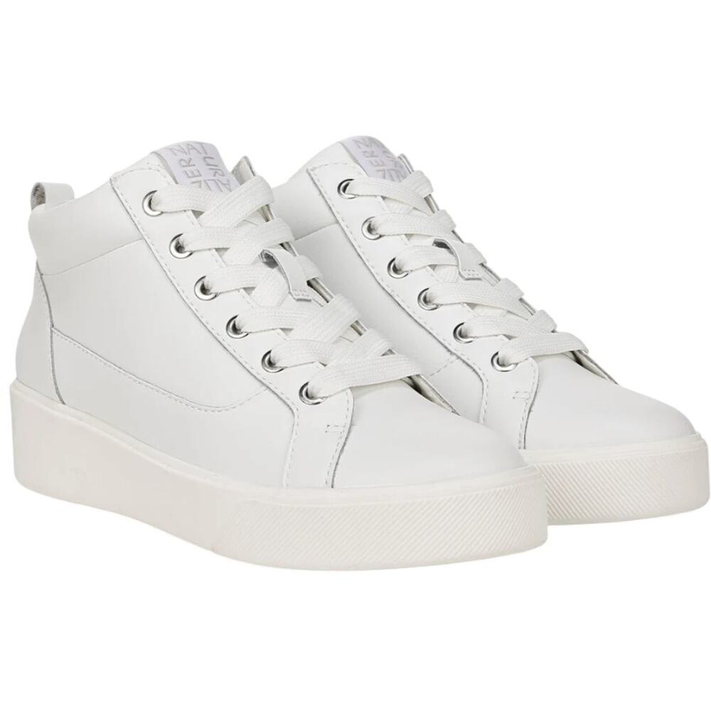 Naturalizer Womens Morrison Mid High Top Casual Sneakers US 6 White Leather NIB
